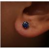 Image 1 : 14KT White Gold 1.23ctw Sapphire Stud Earrings