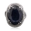Image 3 : 18KT White Gold 12.26ct Sapphire and Diamond Ring
