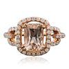 Image 1 : 14KT Rose Gold 1.83ct Morganite and Diamond Ring