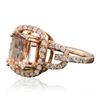 Image 2 : 14KT Rose Gold 1.83ct Morganite and Diamond Ring