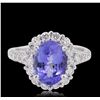 Image 3 : 14KT White Gold 3.43ct Tanzanite and Diamond Ring