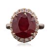 Image 1 : 14KT Rose Gold 7.97ct Ruby and Diamond Ring