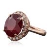 Image 2 : 14KT Rose Gold 7.97ct Ruby and Diamond Ring