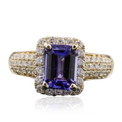 14KT Yellow Gold 2.07ct Tanzanite and Diamond Ring