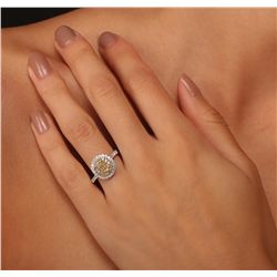 18KT Two-Tone Gold 1.26ctw Diamond Engagement Ring