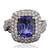 Image 1 : 14KT White Gold 2.84ct Tanzanite and Diamond Ring