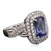 Image 2 : 14KT White Gold 2.84ct Tanzanite and Diamond Ring