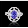 Image 3 : 14KT White Gold 2.17ct Tanzanite and Diamond Ring