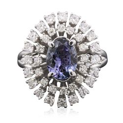 14KT White Gold 1.78ct Tanzanite and Diamond Ring