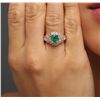 Image 3 : 14KT Rose Gold 1.36ct Emerald and Diamond Ring