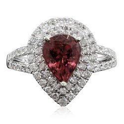 14KT White Gold 1.50ct Rubellite and Diamond Ring