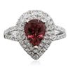 Image 1 : 14KT White Gold 1.50ct Rubellite and Diamond Ring