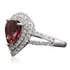 Image 2 : 14KT White Gold 1.50ct Rubellite and Diamond Ring