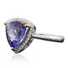 Image 2 : 14KT White and Yellow Gold 4.14ct Tanzanite and Diamond Ring