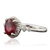 Image 4 : 14KT White Gold 2.07ct Ruby and Diamond Ring