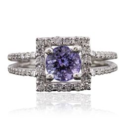 18KT White Gold 1.42ct Tanzanite and Diamond Ring