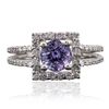 Image 1 : 18KT White Gold 1.42ct Tanzanite and Diamond Ring