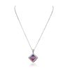 Image 3 : 14KT White Gold 2.45ct Sapphire and Diamond Pendant With Chain