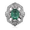 Image 3 : 14KT White Gold 2.71ct Emerald and Diamond Ring