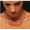 Image 2 : 14KT White Gold 81.27ctw Coral and Diamond Necklace