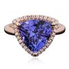 Image 1 : 14KT Rose Gold 6.28ct Tanzanite and Diamond Ring