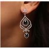 Image 2 : 14KT White Gold 11.42ctw Black Diamond Earrings