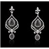 Image 3 : 14KT White Gold 11.42ctw Black Diamond Earrings