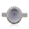 Image 3 : 14KT White Gold 4.65ct Moonstone and Diamond Ring