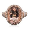 Image 1 : 14KT Rose Gold 5.76ct Morganite and Diamond Ring