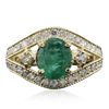 Image 3 : 14KT Yellow Gold 1.58ct Emerald and Diamond Ring