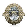 Image 3 : 14KT Yellow Gold 3.26ct Aquamarine and Diamond Ring