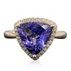 Image 1 : 14KT Yellow Gold 3.50ct Tanzanite and Diamond Ring