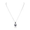 Image 3 : 14KT White Gold 0.12ctw Diamond Pendant With Chain