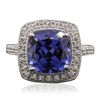 Image 3 : 14KT White Gold 3.73ct Tanzanite and Diamond Ring