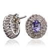 Image 2 : 14KT White Gold 1.46ctw Tanzanite and Diamond Earrings