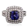 Image 3 : 14KT White Gold 2.81ct Sapphire and Diamond Ring