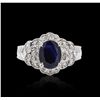 Image 3 : 14KT White Gold 1.88ct Sapphire and Diamond Ring