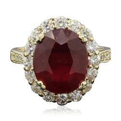 14KT Yellow Gold 7.21ct Ruby and Diamond Ring