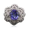 Image 3 : 18KT White Gold 3.92ct Tanzanite and Diamond Ring