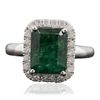 Image 3 : 14KT White Gold 3.50ct Emerald and Diamond Ring