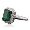 Image 4 : 14KT White Gold 3.50ct Emerald and Diamond Ring