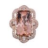 Image 3 : 14KT Rose Gold 36.54ct Morganite and Diamond Ring