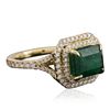 Image 2 : 14KT Yellow Gold 2.63ct Emerald and Diamond Ring