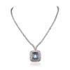 Image 3 : 18KT White Gold 16.60ct GIA Certified Aquamarine and Diamond Pendant With Chain