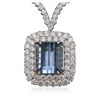 Image 4 : 18KT White Gold 16.60ct GIA Certified Aquamarine and Diamond Pendant With Chain