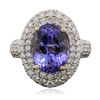 Image 3 : 14KT Two-Tone Gold 5.40ct Tanzanite and Diamond Ring