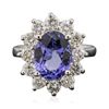 Image 1 : 14KT White Gold 3.13ct Tanzanite and Diamond Ring