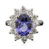 Image 1 : 14KT White Gold 3.13ct Tanzanite and Diamond Ring