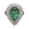 Image 3 : 14KT White and Yellow Gold 5.54ct Emerald and Diamond Ring