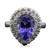 Image 3 : 14KT White Gold 4.25ct Tanzanite and Diamond Ring